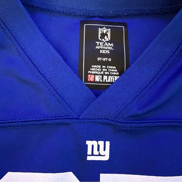 NFL Team Kids NY Giants Blue and White Jersey #87 Sterling Shepard 3T - Picture 5 of 5